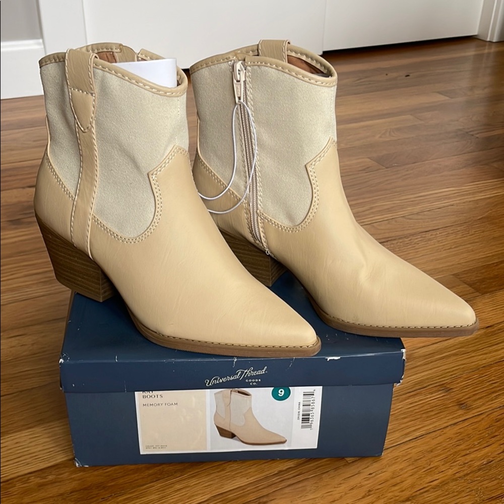 Women's Cream Ankle Boots